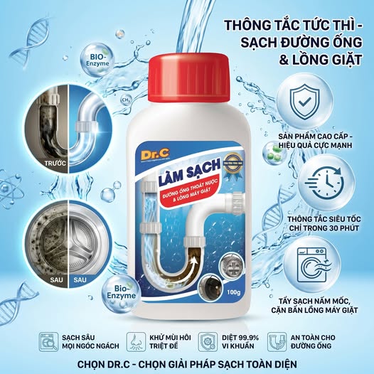 Dung Dịch Làm Sạch Lồng Máy Giặt Và Đường Ống Nước Dr.Clean Be Easy – Giải Pháp Sạch Sâu Toàn Diện