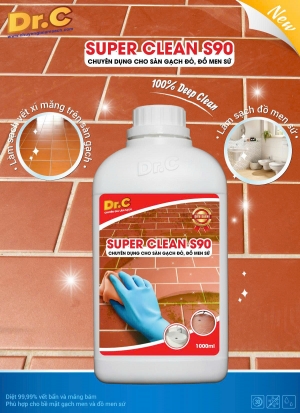 Super Clean S90 Dung Dịch Làm Sạch Các Vết Bẩn Cứng Đầu, Tẩy Xi Măng, Vôi Vữa Trên Bề Mặt Sàn Gạch