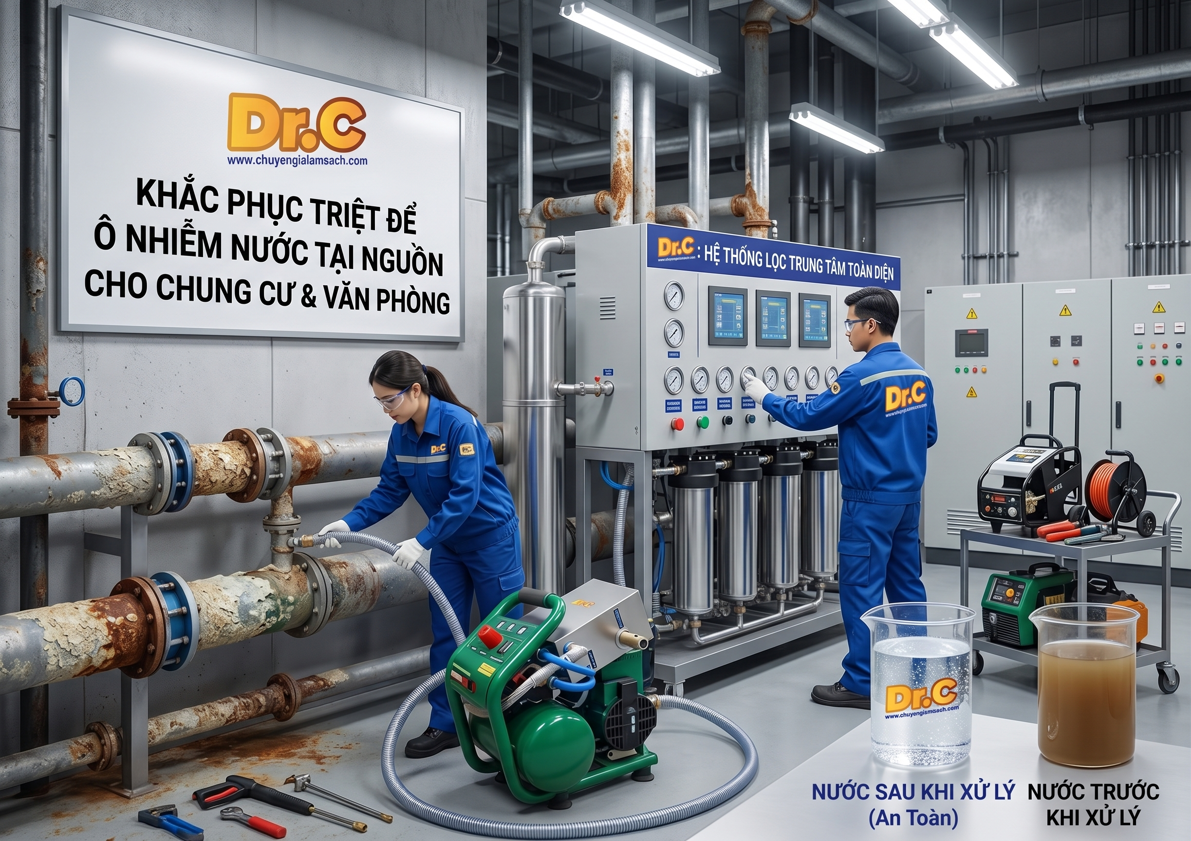 Báo Động Tình Trạng Ô Nhiễm Nước Sinh Hoạt Tại Chung Cư & Khu Văn Phòng: Giải Pháp Khắc Phục Triệt Để