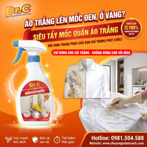 Siêu Tẩy Mốc Quần Áo Trắng Dr.Clean: Tuyệt Chiêu 