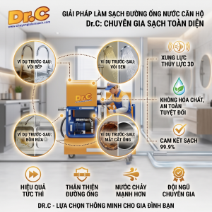 Giải Pháp Làm Sạch Đường Ống Nước Căn Hộ Chung Cư Và Nhà Phố: An Toàn, Không Đục Phá Cùng Dr.Clean