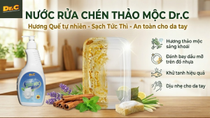 Nước Rửa Bát Thảo Mộc Dr.C Hương Quế - Khử Tanh, Sạch Khuẩn An Toàn