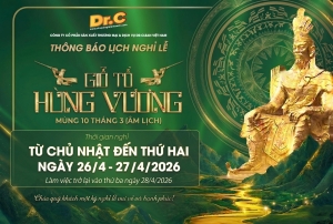THÔNG BÁO LỊCH NGHỈ LỄ GIỖ TỔ HÙNG VƯƠNG (MÙNG 10 THÁNG 3 ÂM LỊCH) NĂM 2026