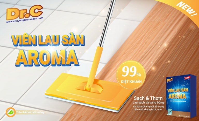 Viên Sủi Lau Sàn Gỗ AROMA - Sự Kết Hợp Hoàn Hảo Giữa Hương Thơm Và Sạch Sẽ