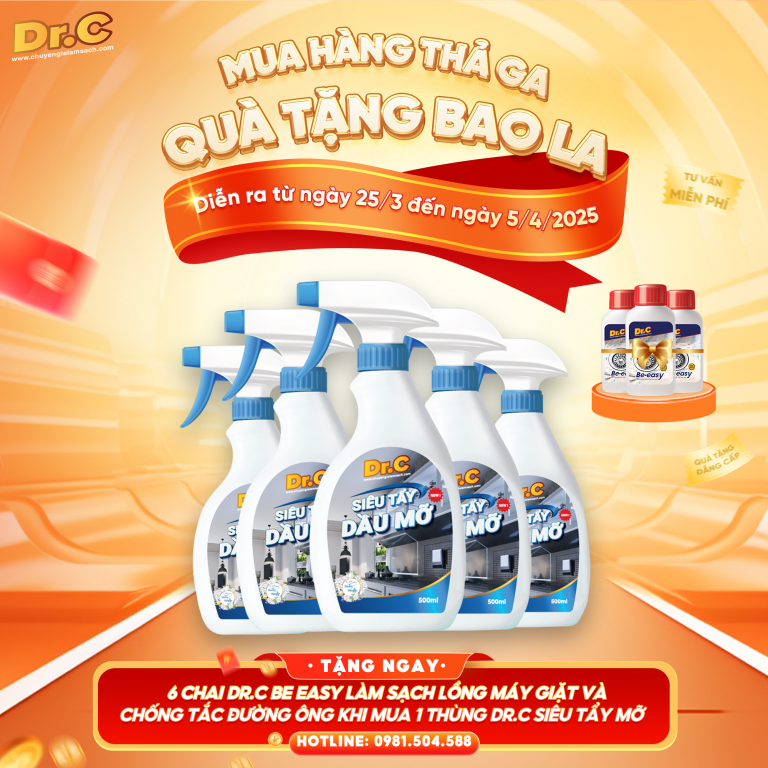 🌟 CHƯƠNG TRÌNH KHUYẾN MẠI SIÊU HOT CỦA DR.C – MUA 1 THÙNG SIÊU TẨY DẦU MỠ, TẶNG NGAY 6 CHAI BE EASY! 🌟