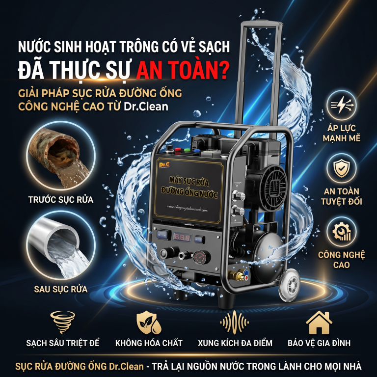 Nước Sinh Hoạt Trông Có Vẻ Sạch Đã Thực Sự An Toàn? Giải Pháp Sục Rửa Đường Ống Công Nghệ Cao Từ Dr.Clean