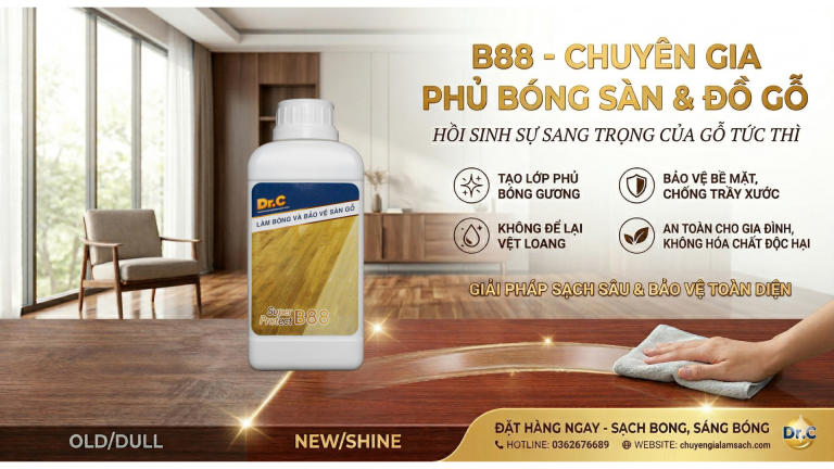Cách Phục Hồi Và Phủ Bóng Sàn Gỗ Tại Nhà Với Dr.C B88 Super Protect