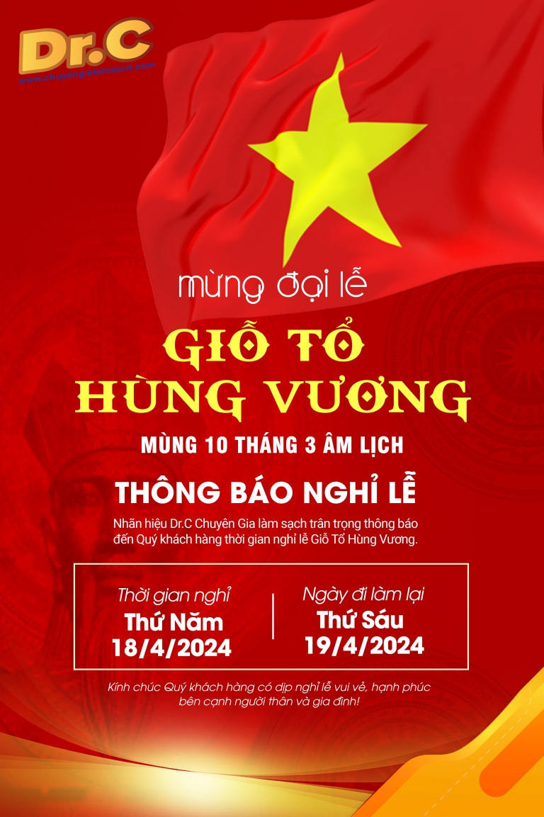 THÔNG BÁO LỊCH NGHỈ LỄ GIỖ TỔ HÙNG VƯƠNG 2024