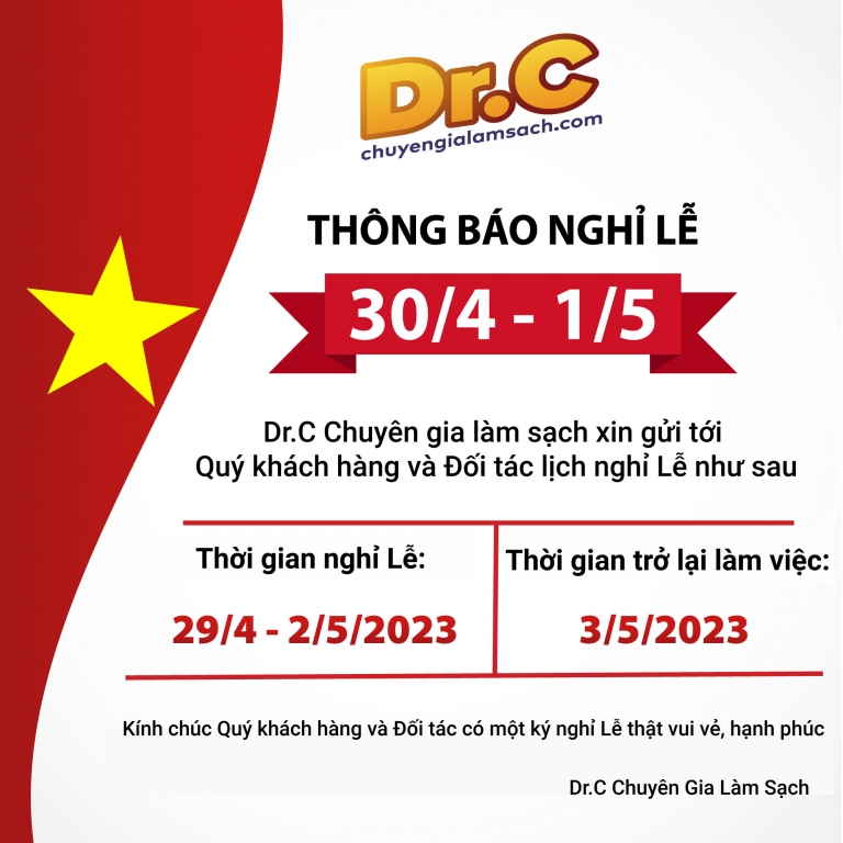 THÔNG BÁO LỊCH NGHỈ LỄ GIẢI PHÓNG MIỀN NAM VÀ QUỐC TẾ LAO ĐỘNG
