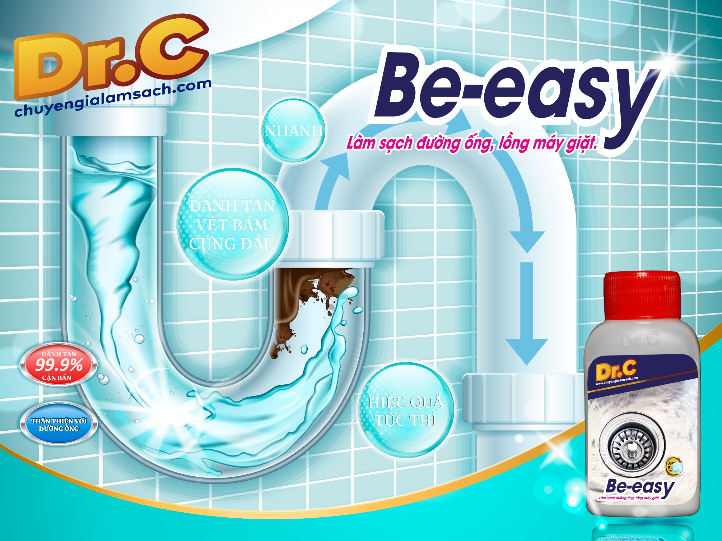 Thông tắc chậu rửa bát, rửa mặt, đường ống thoát nước - Be Easy bột thông tắc đường ống cống Thông tắc chậu rửa bát, rửa mặt, đường ống thoát nước - Be Easy bột thông tắc đường ống cống