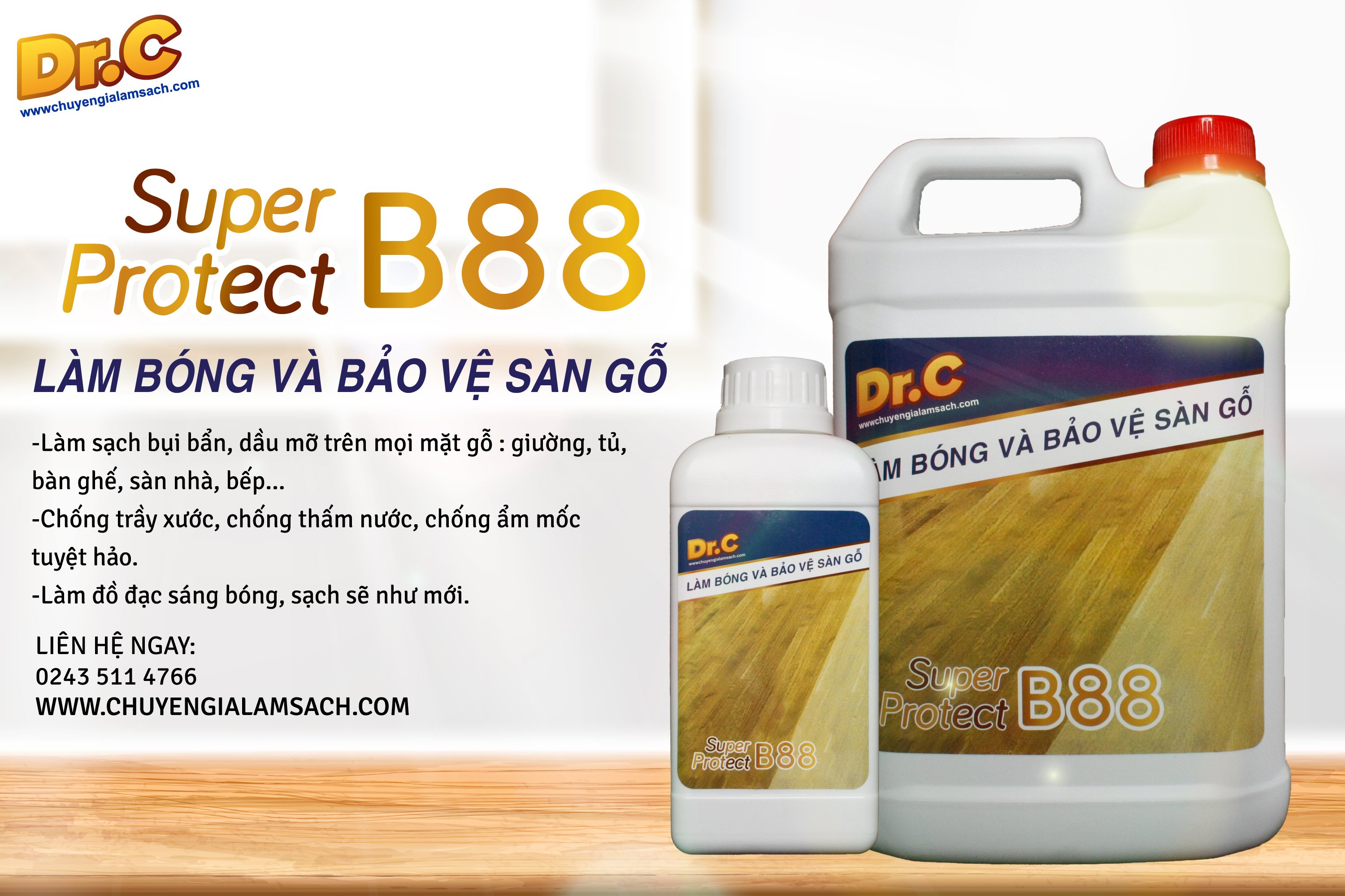 Phủ Bóng Sàn Gỗ Nhanh Chóng và Uy Tín tại Bắc Ninh - Dung Dịch Phủ Bóng Sàn Gỗ Super Protect B88 Phủ Bóng Sàn Gỗ Nhanh Chóng và Uy Tín tại Bắc Ninh - Dung Dịch Phủ Bóng Sàn Gỗ Super Protect B88