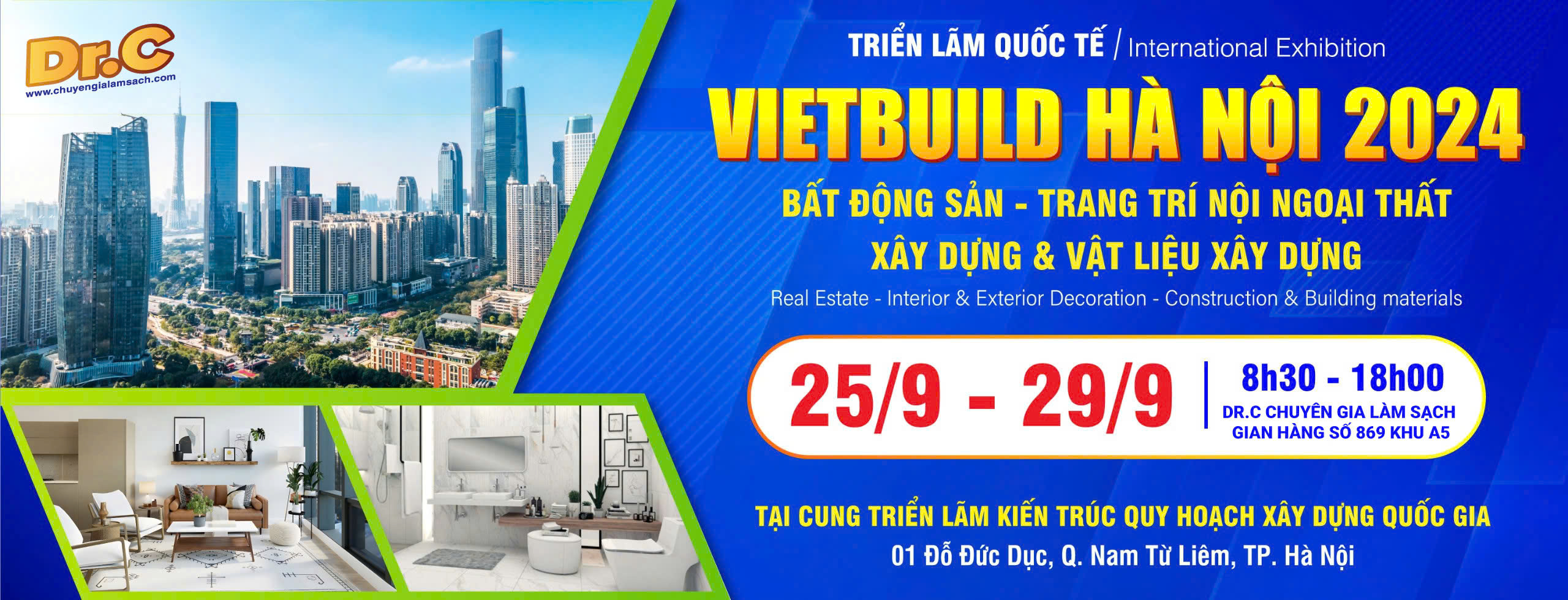 Chỉ còn vài ngày nữa đến với Triển lãm Vietbuild 2024 – Đừng bỏ lỡ cơ hội tham quan gian hàng của Dr.C! Chỉ còn vài ngày nữa đến với Triển lãm Vietbuild 2024 – Đừng bỏ lỡ cơ hội tham quan gian hàng của Dr.C!
